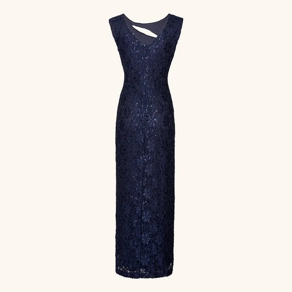 NWT Connected Apparel Merlot Side Slit Gown - Picture 3 of 4